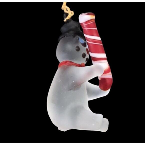 VTG Christmas Ornaments 5 pc Spun Frosted Glass Angel Deer Snowman Candle Banjo - Picture 6 of 10